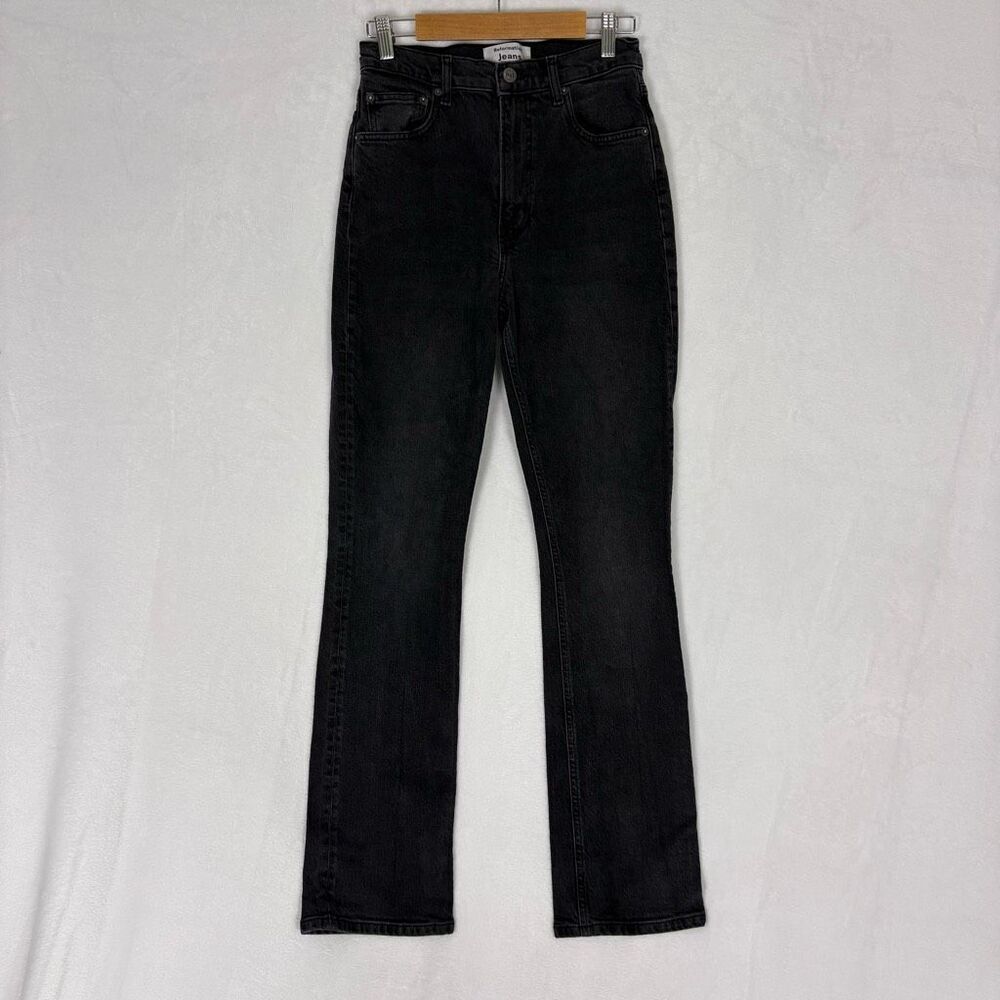 Reformation Faded Black High Waisted Erie Mini Bootcut Jeans Size 27